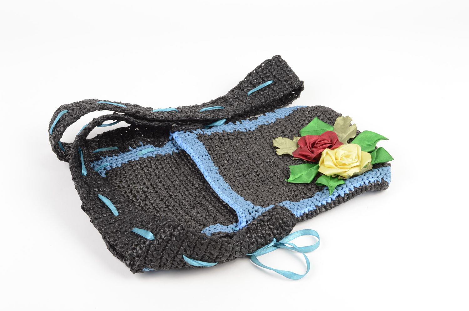 Crochet sac plastique fait main Sac à main Accessoire enfant Idée cadeau photo 2