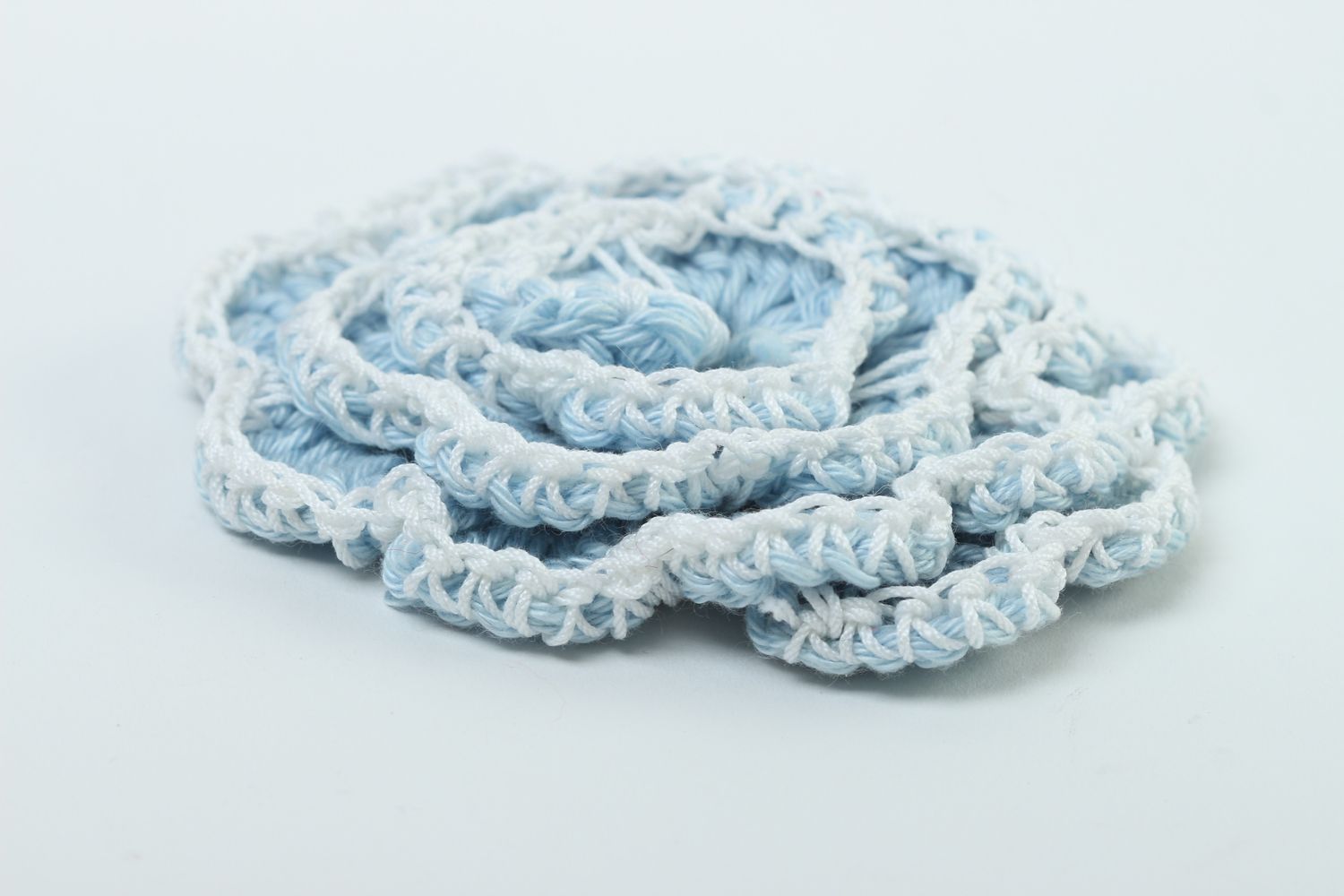 Fleur tricot faite main Fourniture bijoux grande au crochet Création bijoux photo 3
