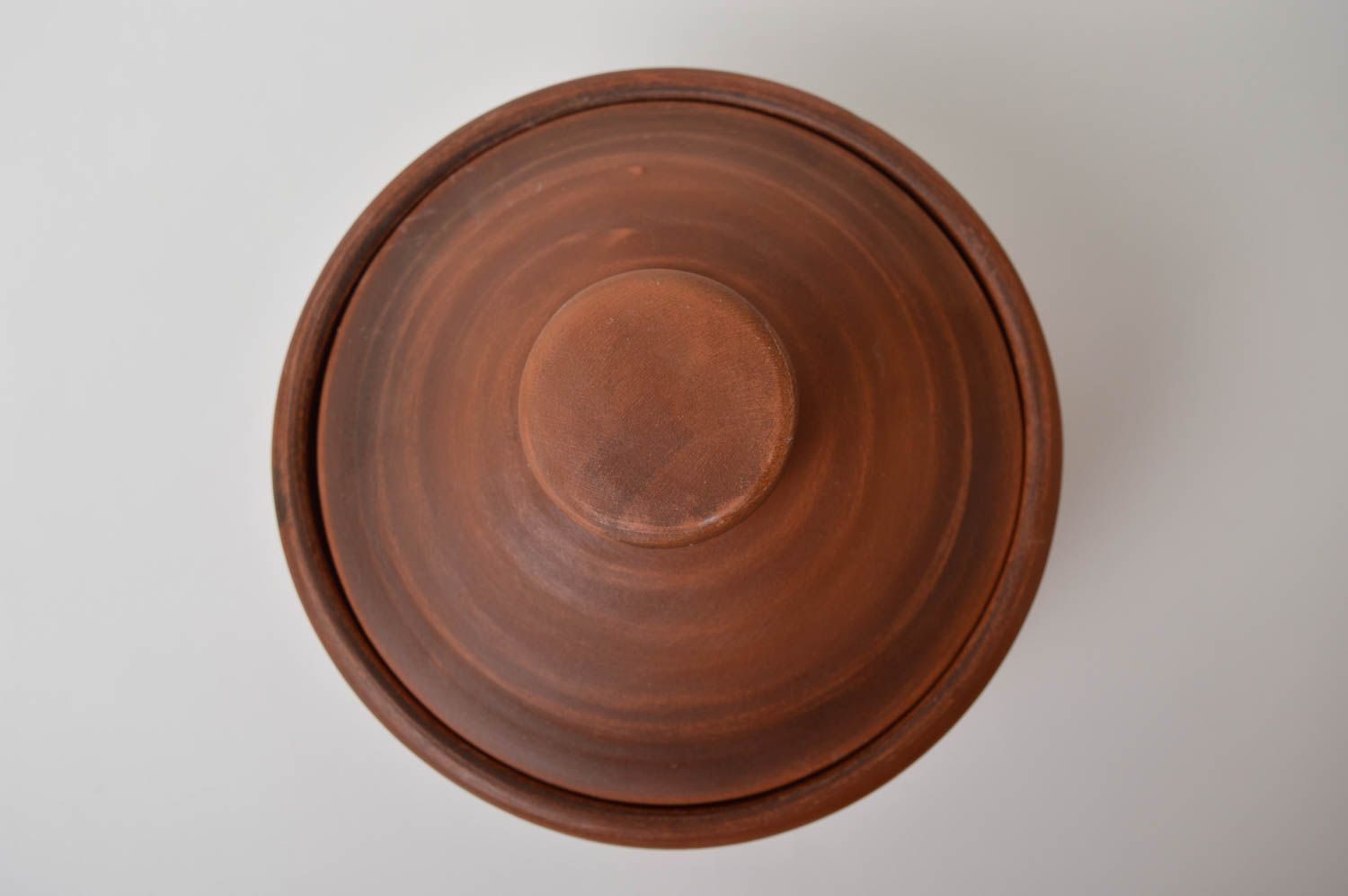 Pentola in ceramica fatta a mano vaso in argilla con coperchio da cucina foto 5