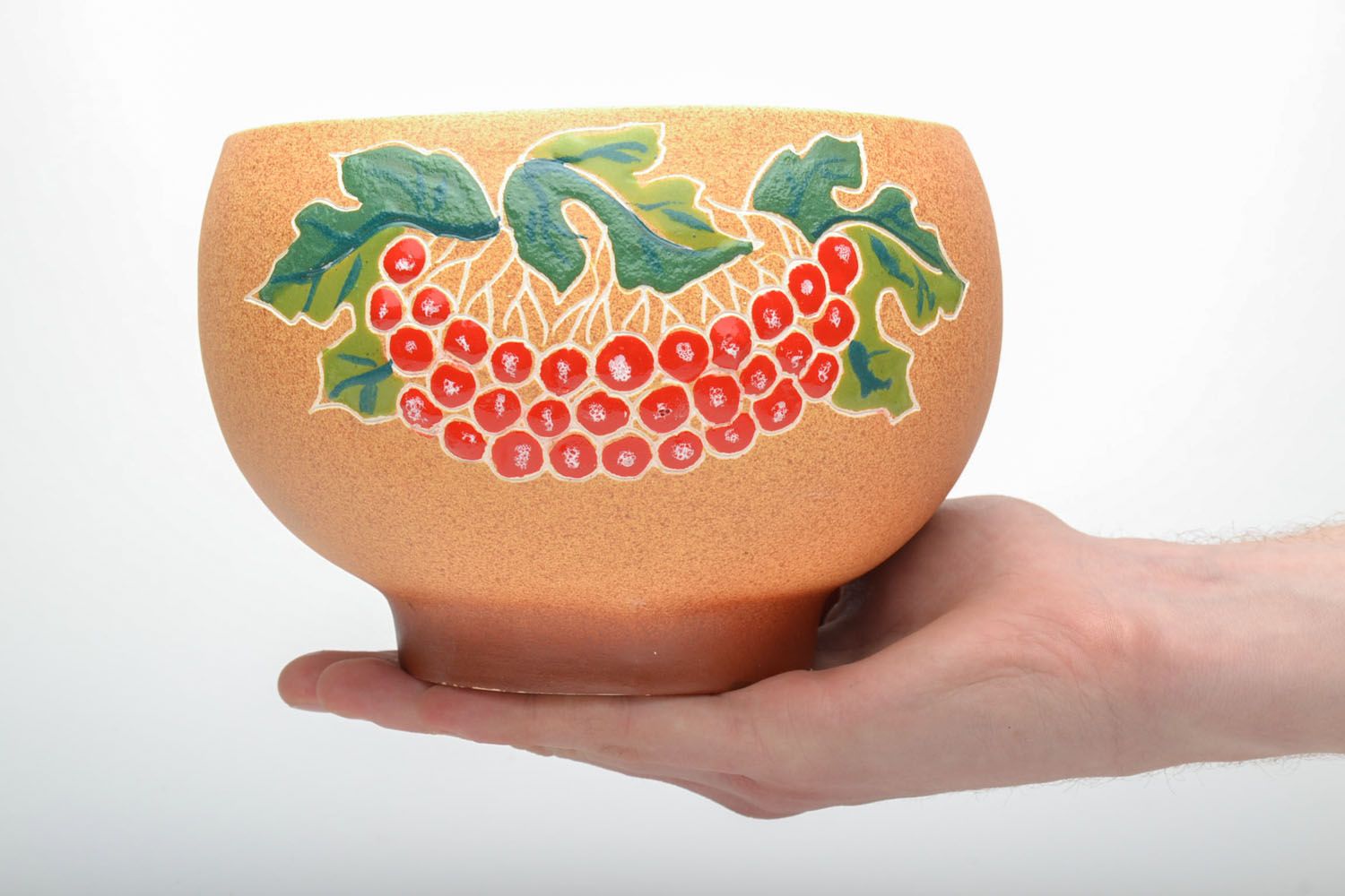 Clay bowl with painting photo 5