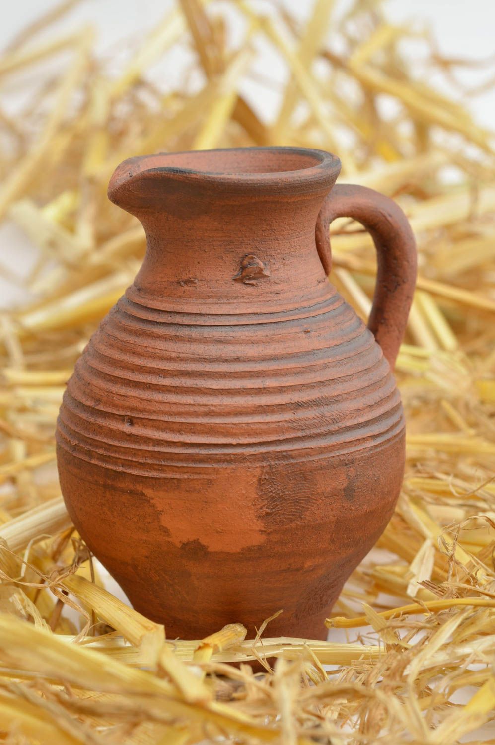 Wasserkrug Keramik handmade Öko Geschirr Wasser Kanne Ton Geschirr originell foto 2