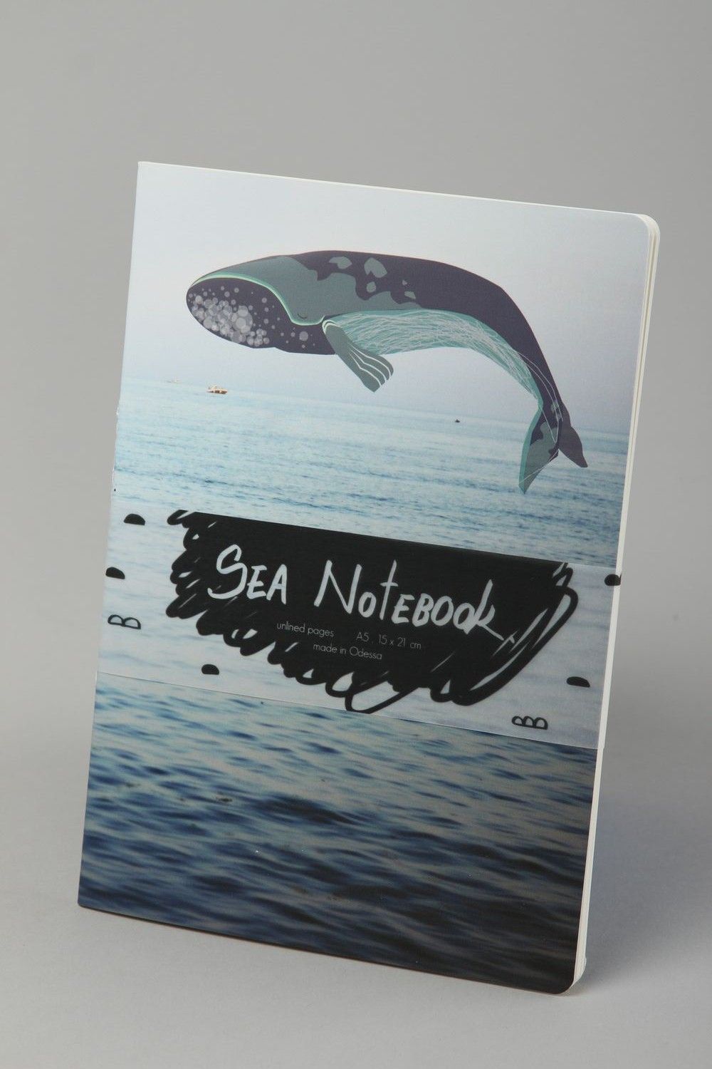 Записная книжка с китом блокнот ручной работы модный скетчбук-блокнот фото 2