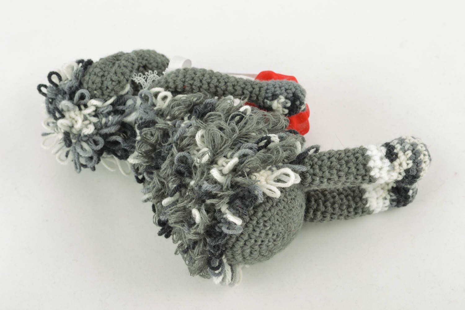 Giocattolo a maglia fatto a mano pupazzo a forma di signorina pecorella foto 3