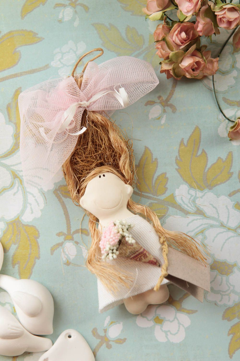 Handmade kleine Puppe Deko zum Aufhängen Designer Geschenk für Kinderzimmer foto 1