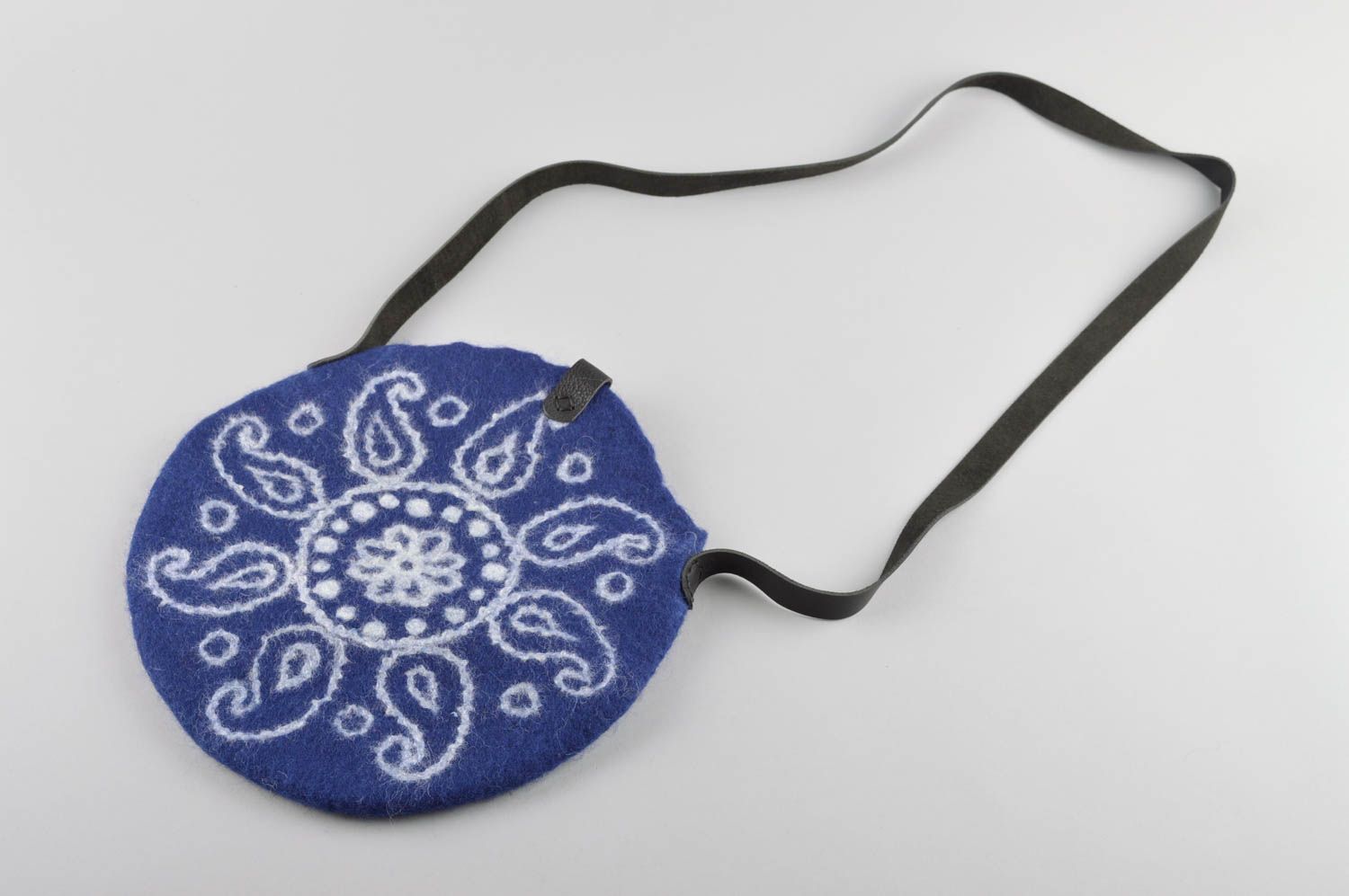 Bolso de tela artesanal azul accesorio para mujer regalo original para amiga foto 4