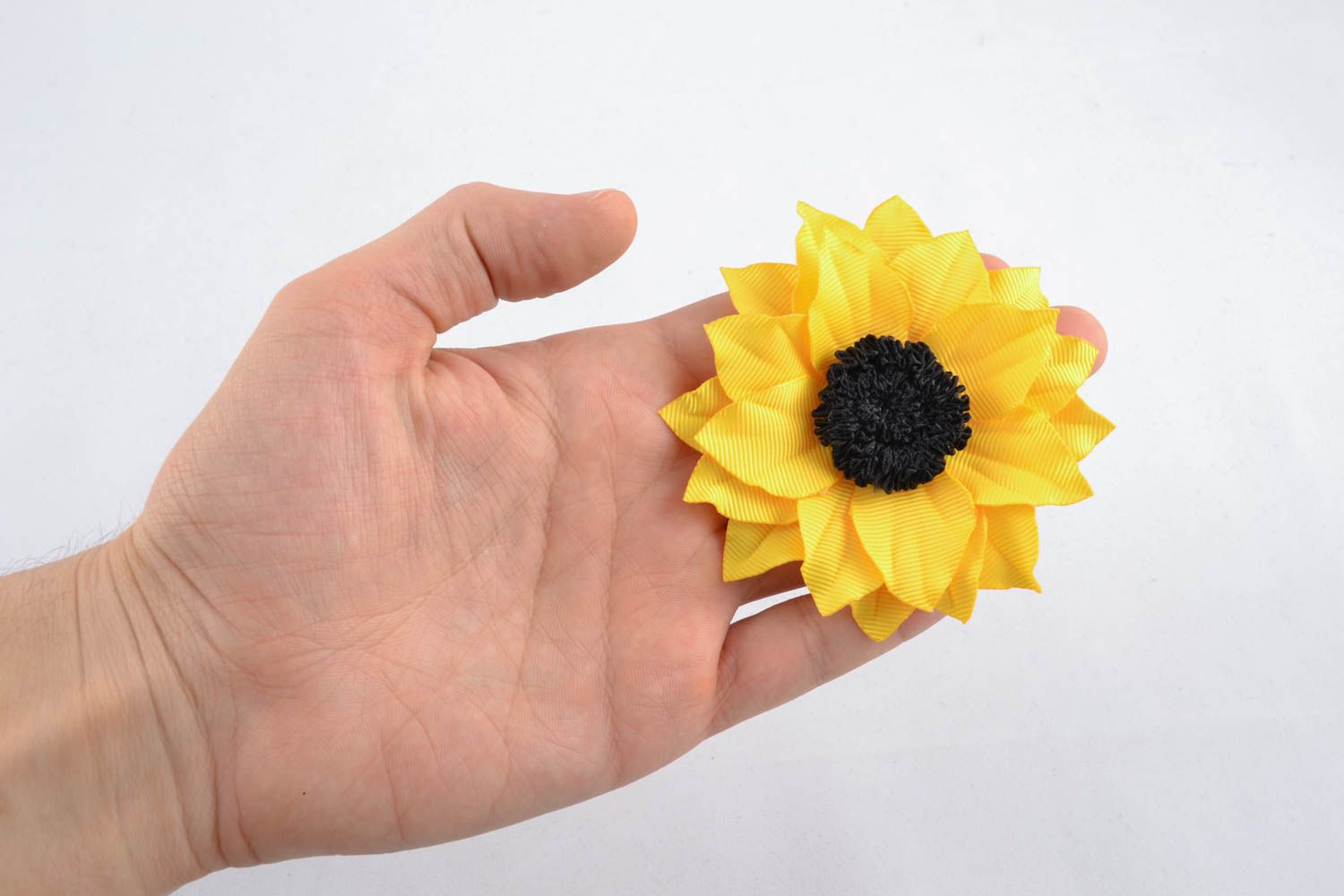Homemade basis for hair clip Sunflower photo 4