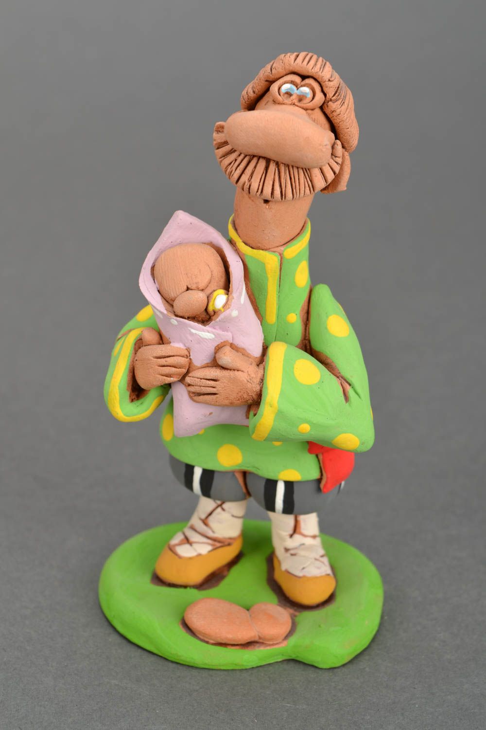 Designer ceramic figurine Cossack with Baby photo 3