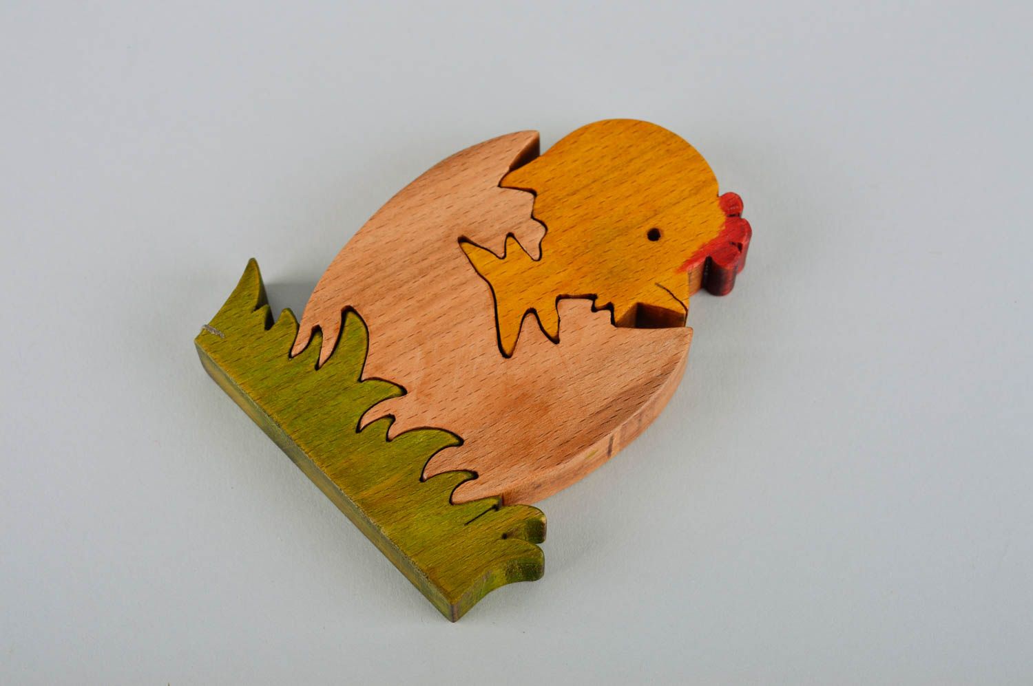 Juguete de madera artesanal elemento ecológico regalo original puzzle Pollo foto 4