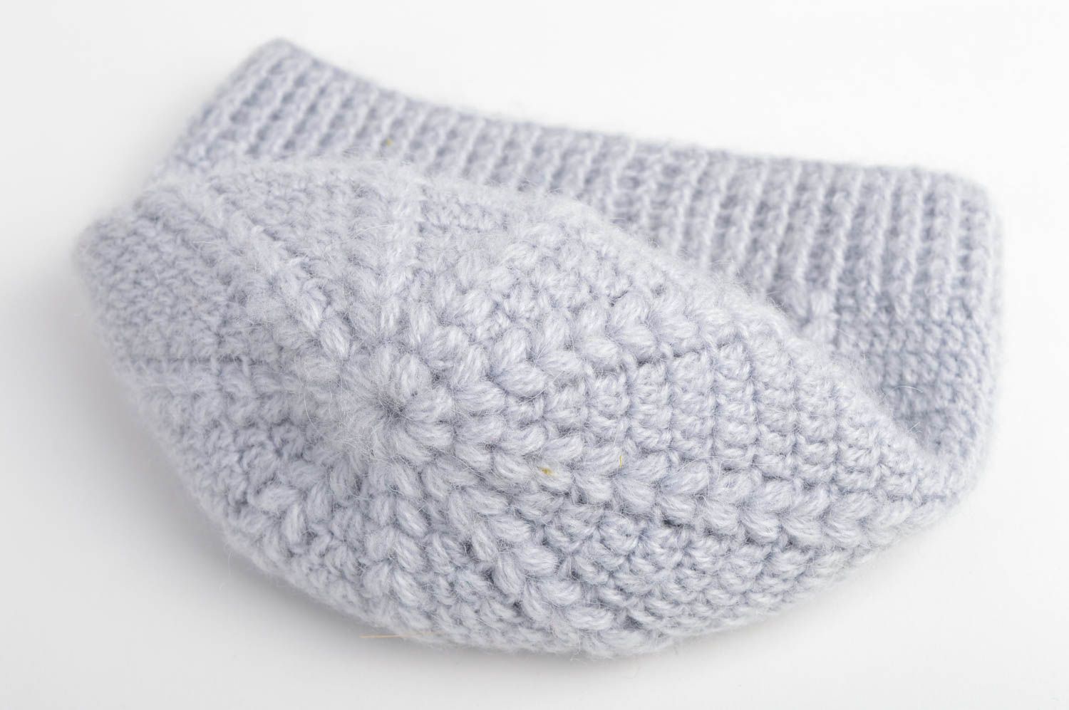 Bonnet tricot Chapeau au crochet fait main laine acrylique Vêtement enfant photo 4