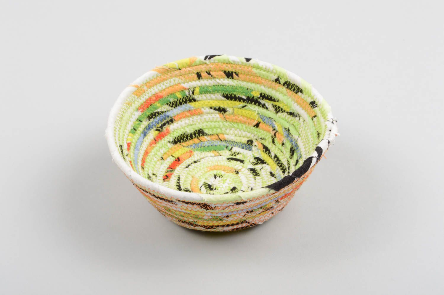 Unusual handmade fabric candy bowl kitchen design home decoration small gifts photo 2