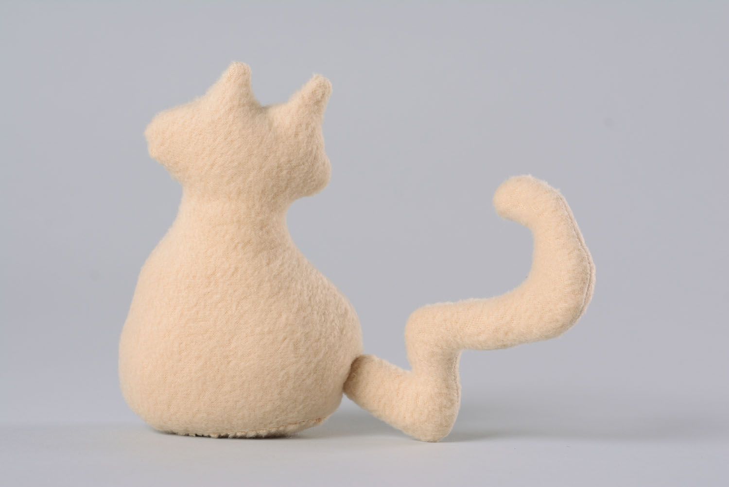 Jouet mou aromatique en tissu polaire en forme de chat beige cadeau enfant photo 3