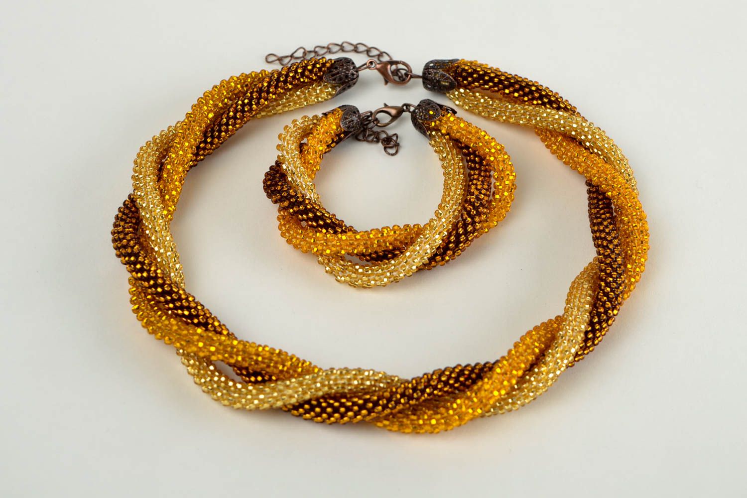 Handmade beaded jewelry cord necklace beaded cord bracelet present for women photo 3