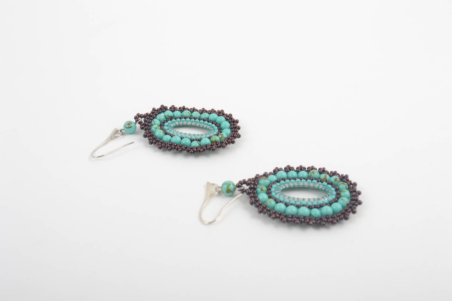 Handmade stylish cute earrings beaded jewelry for gift earrings in vintage style photo 4