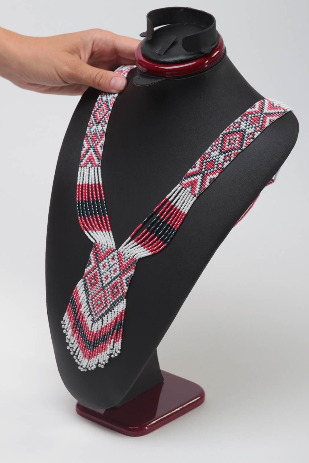Handmade Ethno Kette Schmuck aus Rocailles Damen Collier lange Halskette toll foto 2