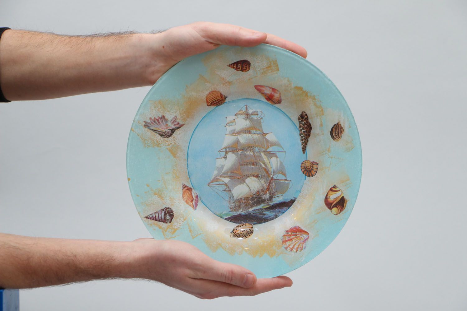 Homemade decorative plate Sailing Boat photo 4