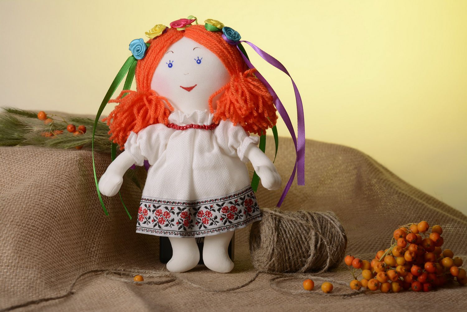 Textile doll Ukrainian girl photo 4