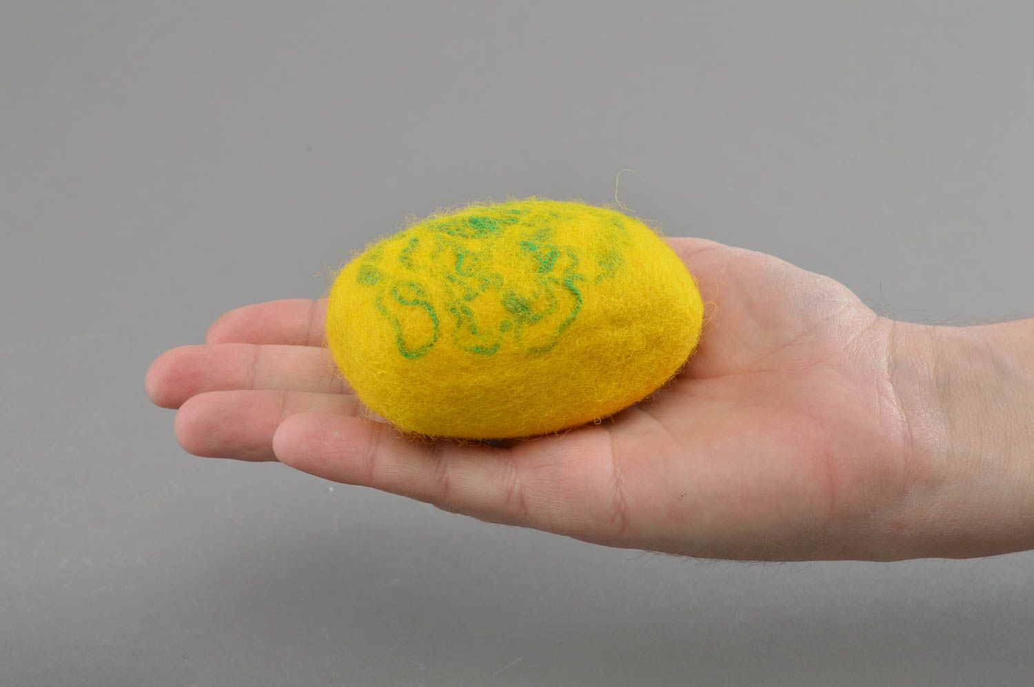 Éponge de bain originale faite main en laine feutrée citron vert pratique photo 4