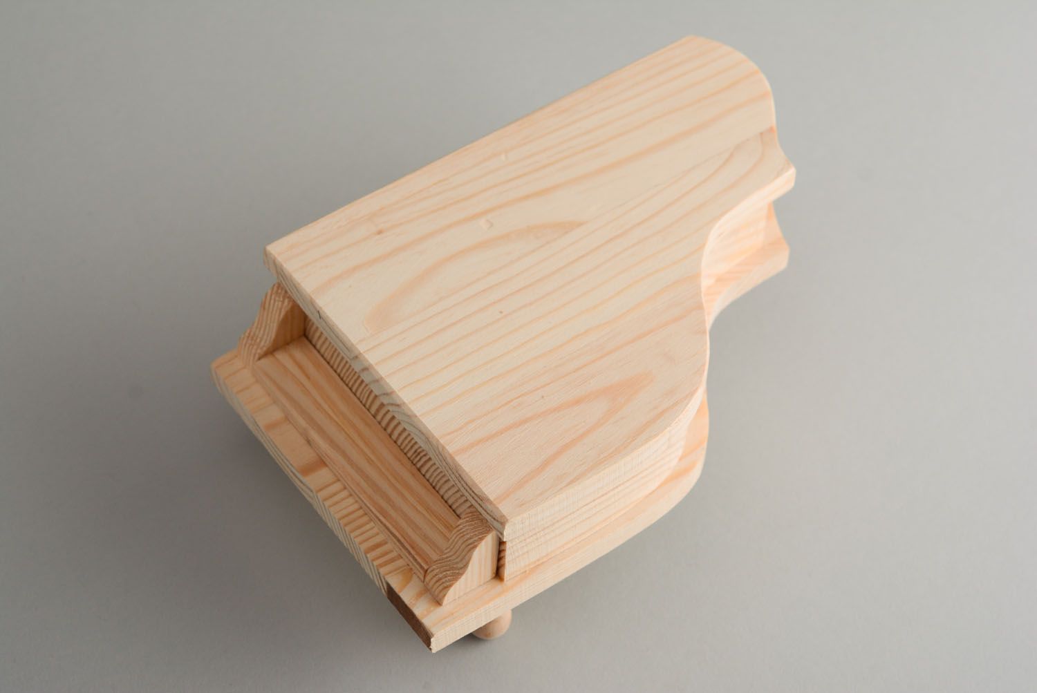 Caja de madera inacabada Piano de cola foto 5