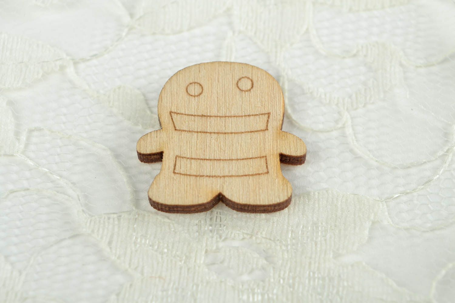 Handmade unusual wooden toy stylish figurine for painting cute decoupage blank photo 1