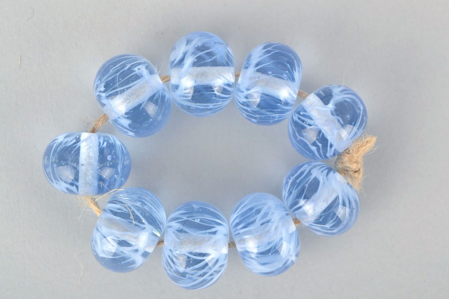 Fourniture verre chalumeau ensemble de perles fantaisie bleu clair photo 1