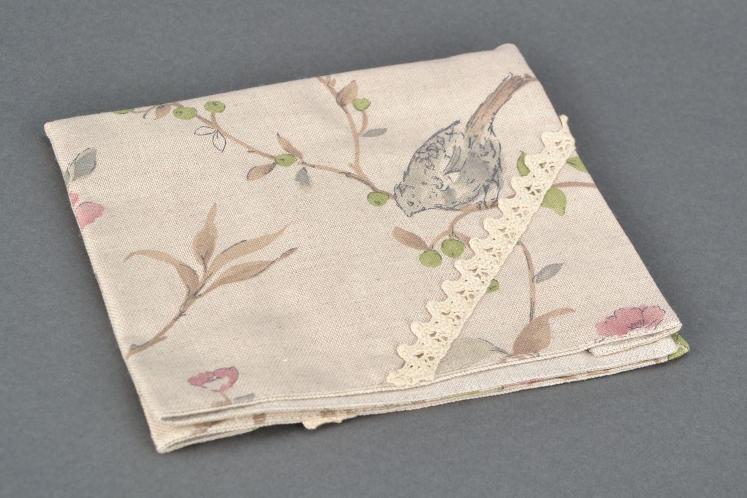 Double-sided decorative cotton and polyamide table napkin photo 4