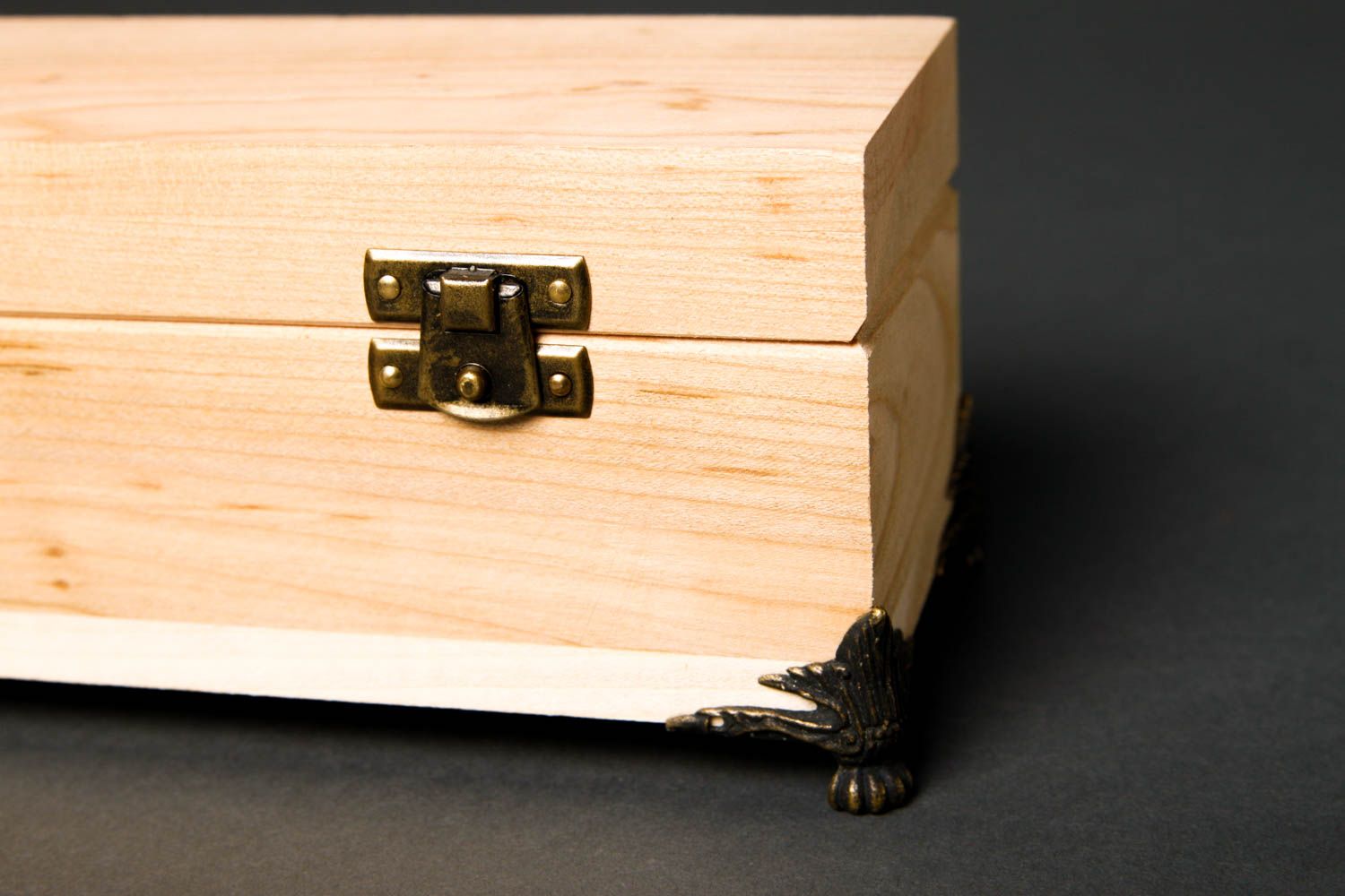 Cute handmade wooden blank box jewelry box design wood craft art materials photo 4
