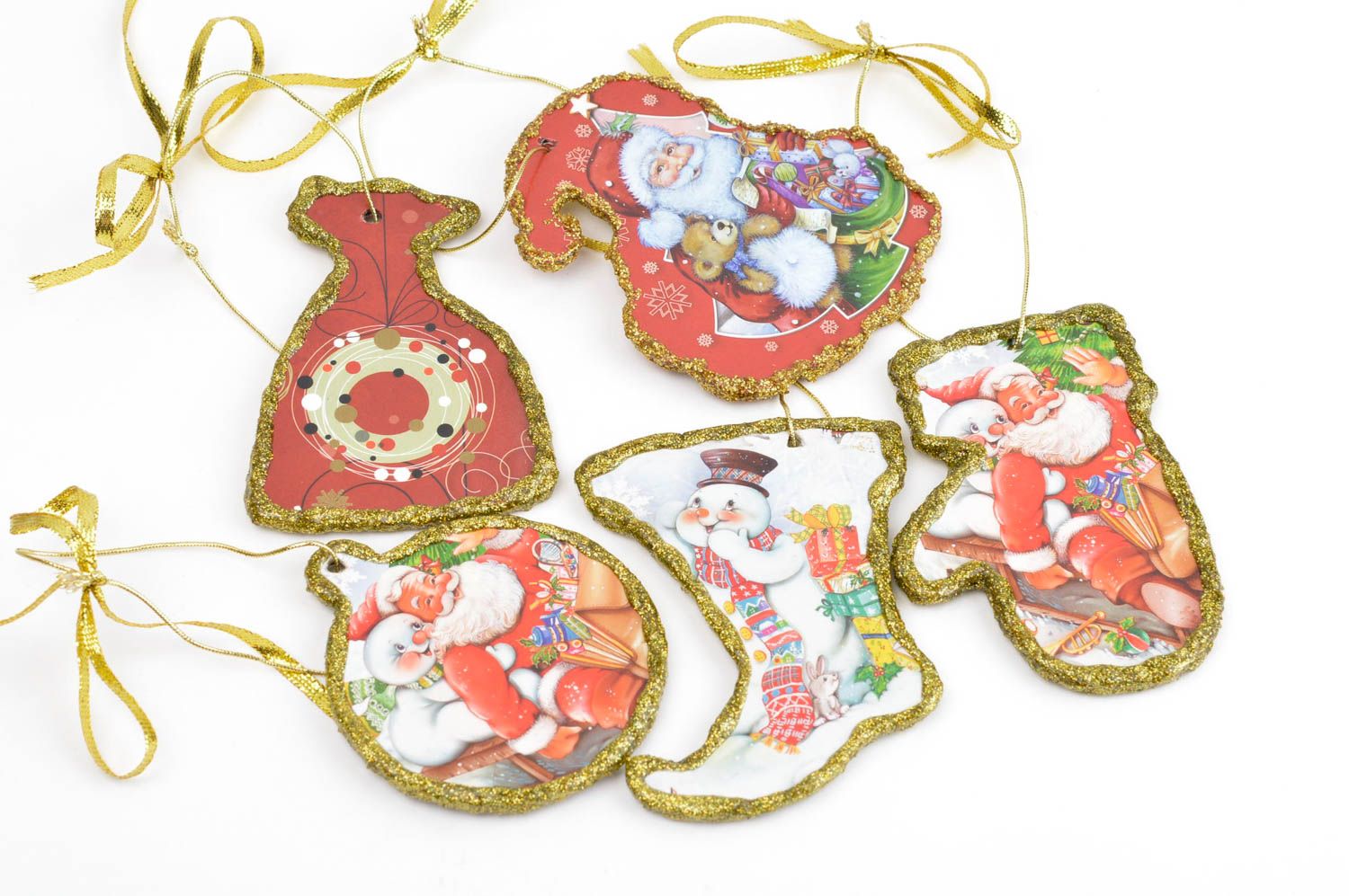 Conjunto de decoraciones navideñas 5 colgantes decorativos regalos originales  foto 2