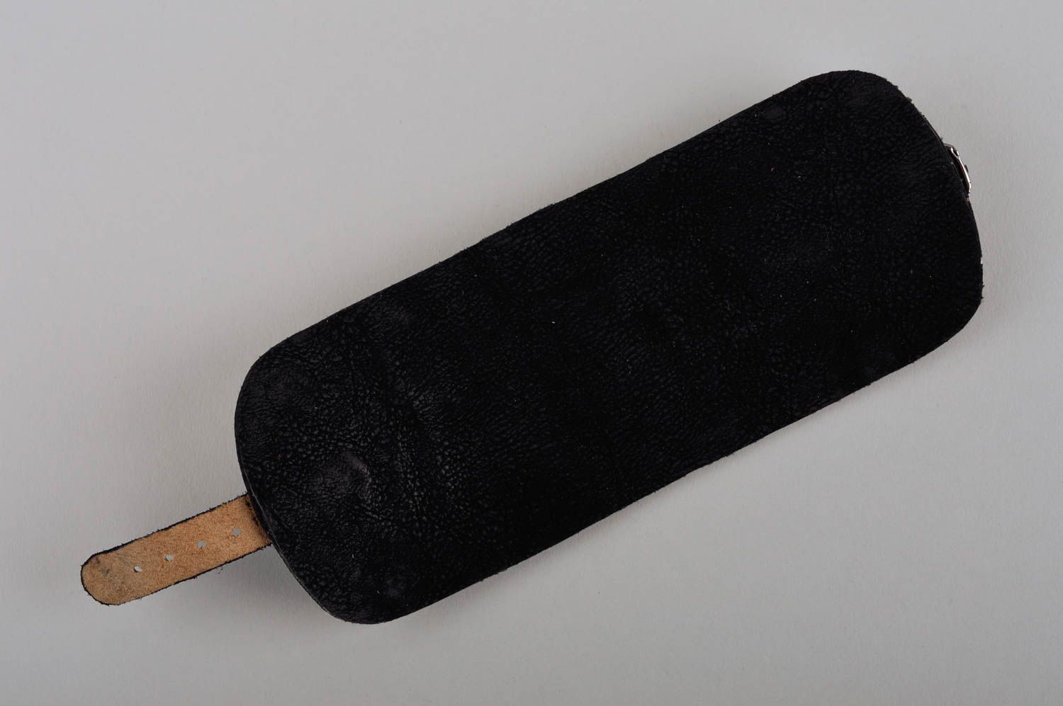 Pulsera de piel hecha a mano negra accesorio para mujer regalo original foto 5