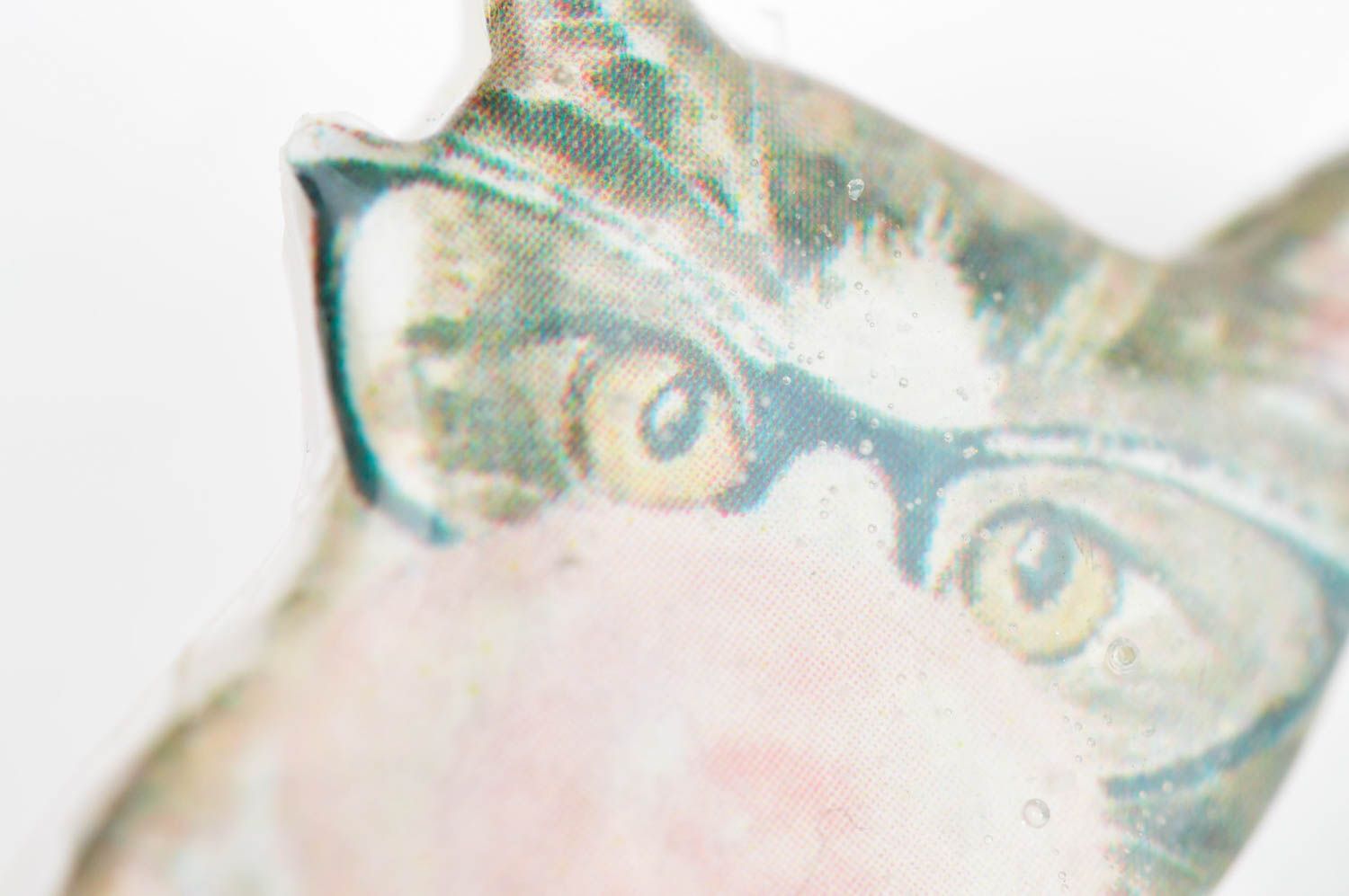Украшение ручной работы брошь из полимерной глины женская брошь Кот в очках фото 5
