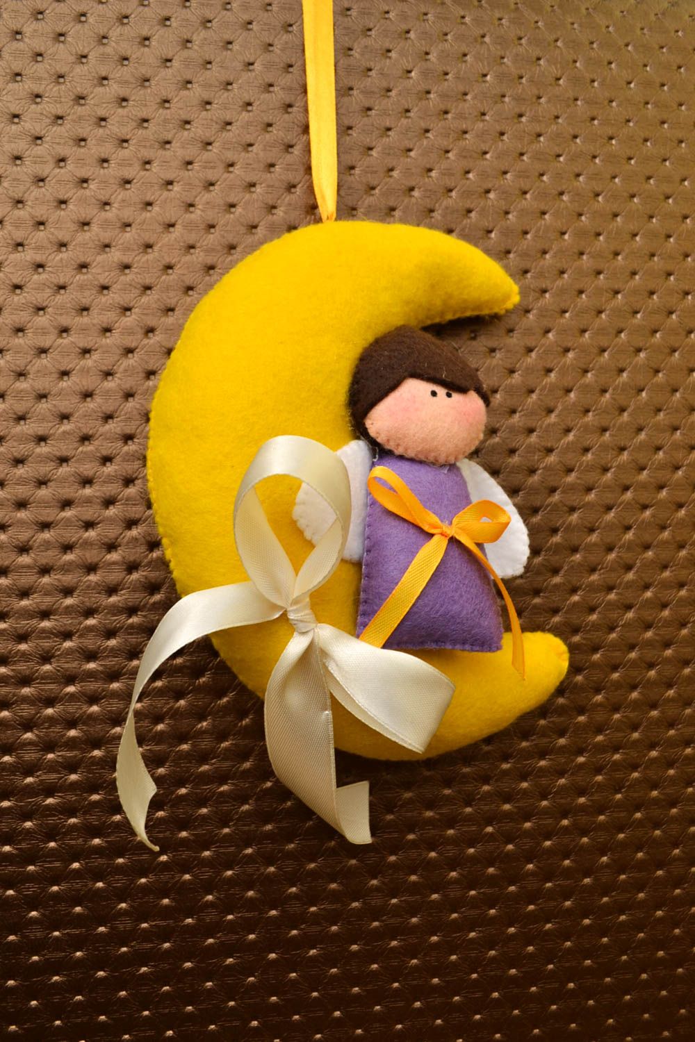 Colgante decorativo artesanal juguete de fieltro adorno para pared ángel foto 1