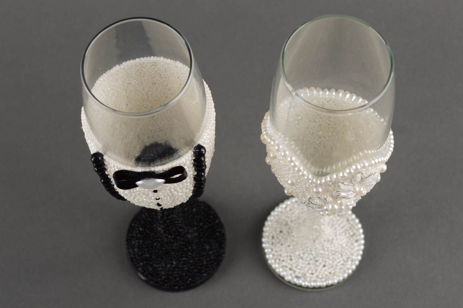 Copas para boda hechas a mano con cintas vasos de cristal regalo original foto 10
