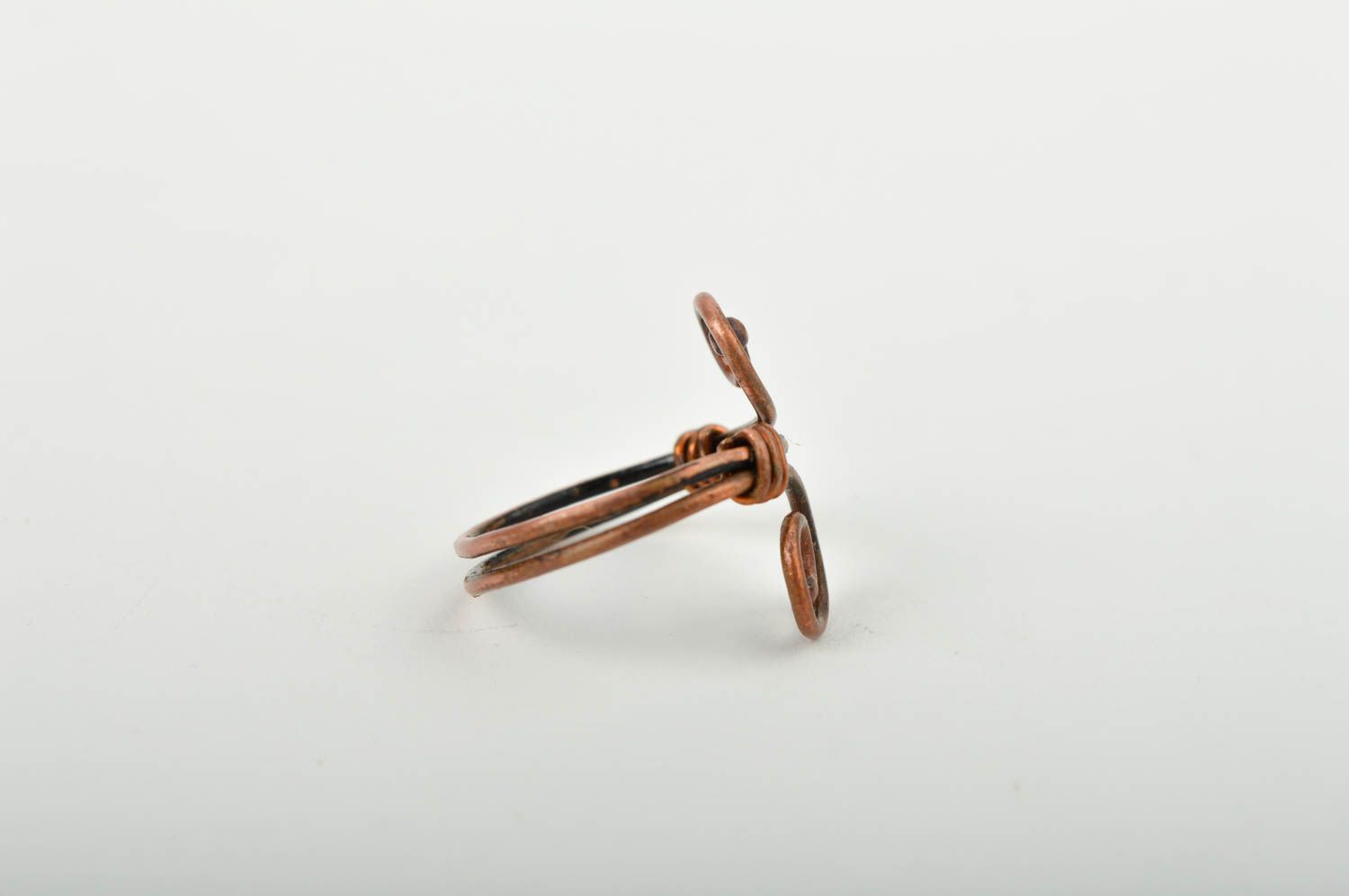 Unusual handmade metal ring stylish copper ring handmade accessories for girls photo 5
