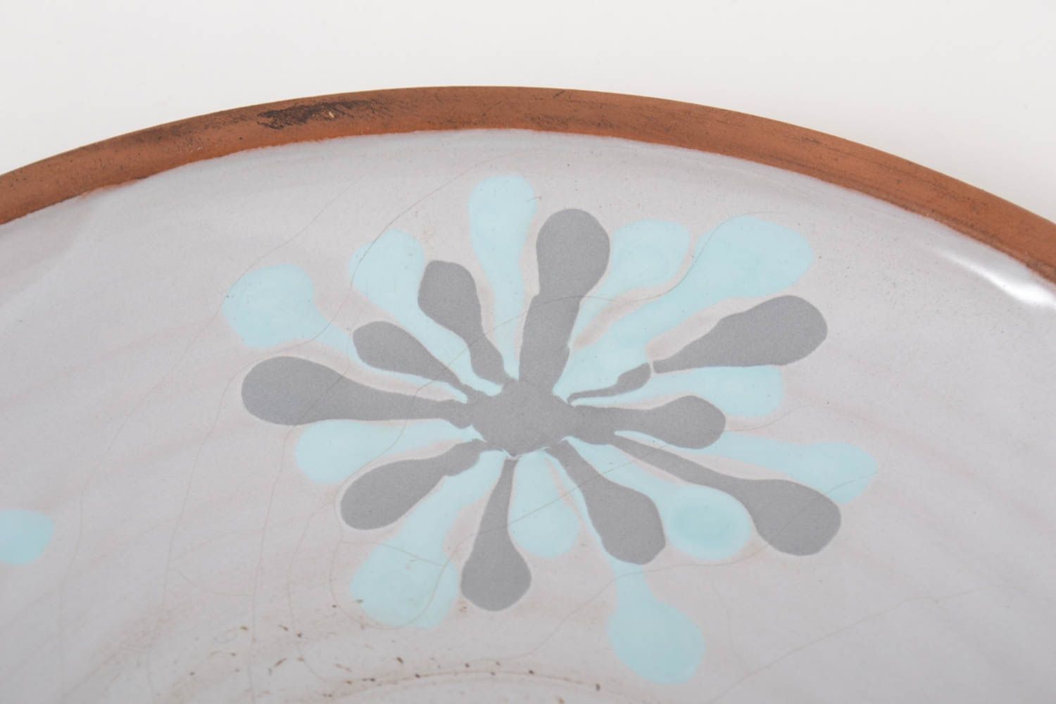 Teller Geschirr handgemacht Teller Keramik mit Bemalung origineller Teller  foto 2