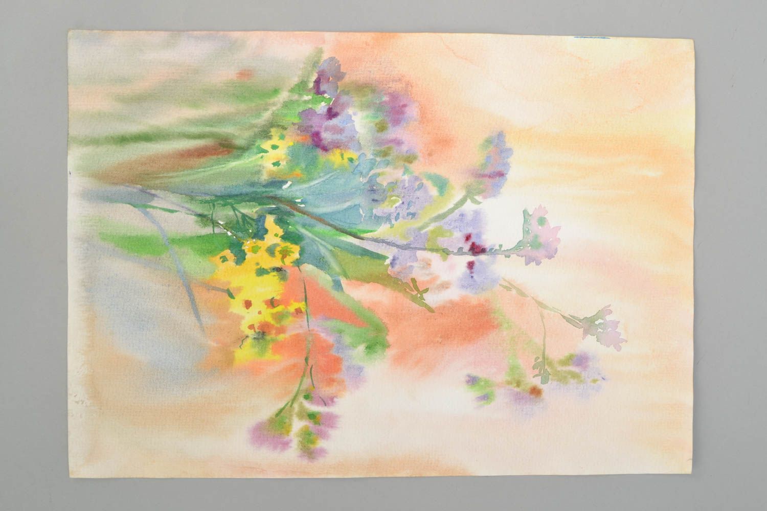 Watercolor painting Bouquet photo 2