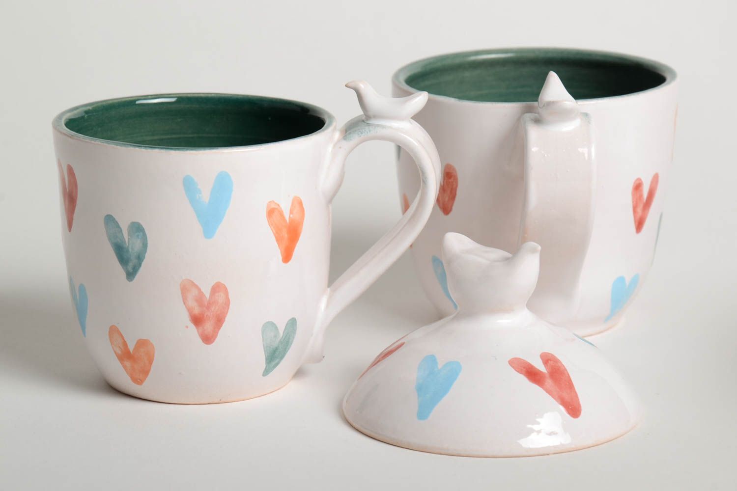 Geschirr Set handmade Keramik Tassen Teetassen mit Kanne Tee Tassen 2 St 200 ml foto 4