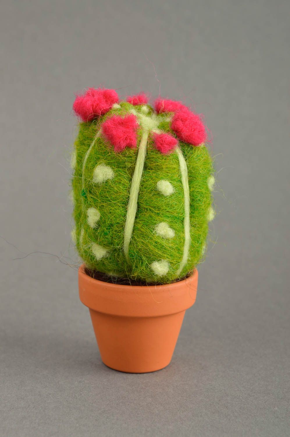 Fleur décorative faite main Cactus artificiel en laine feutrée Déco maison photo 2