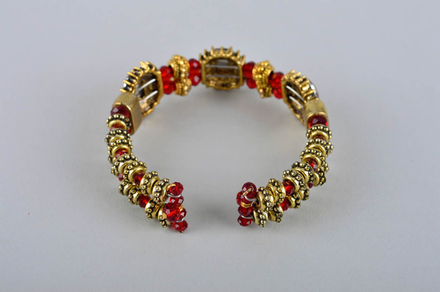 Designer stylish crystal bracelet unique handmade bijouterie accessories  photo 4