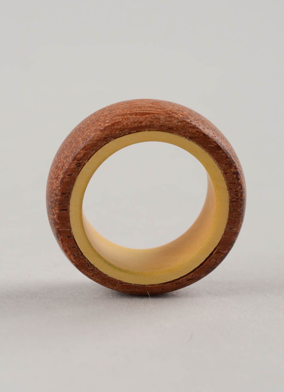 Unique unisex designer accessory handmade ring made of wood in eco style photo 3