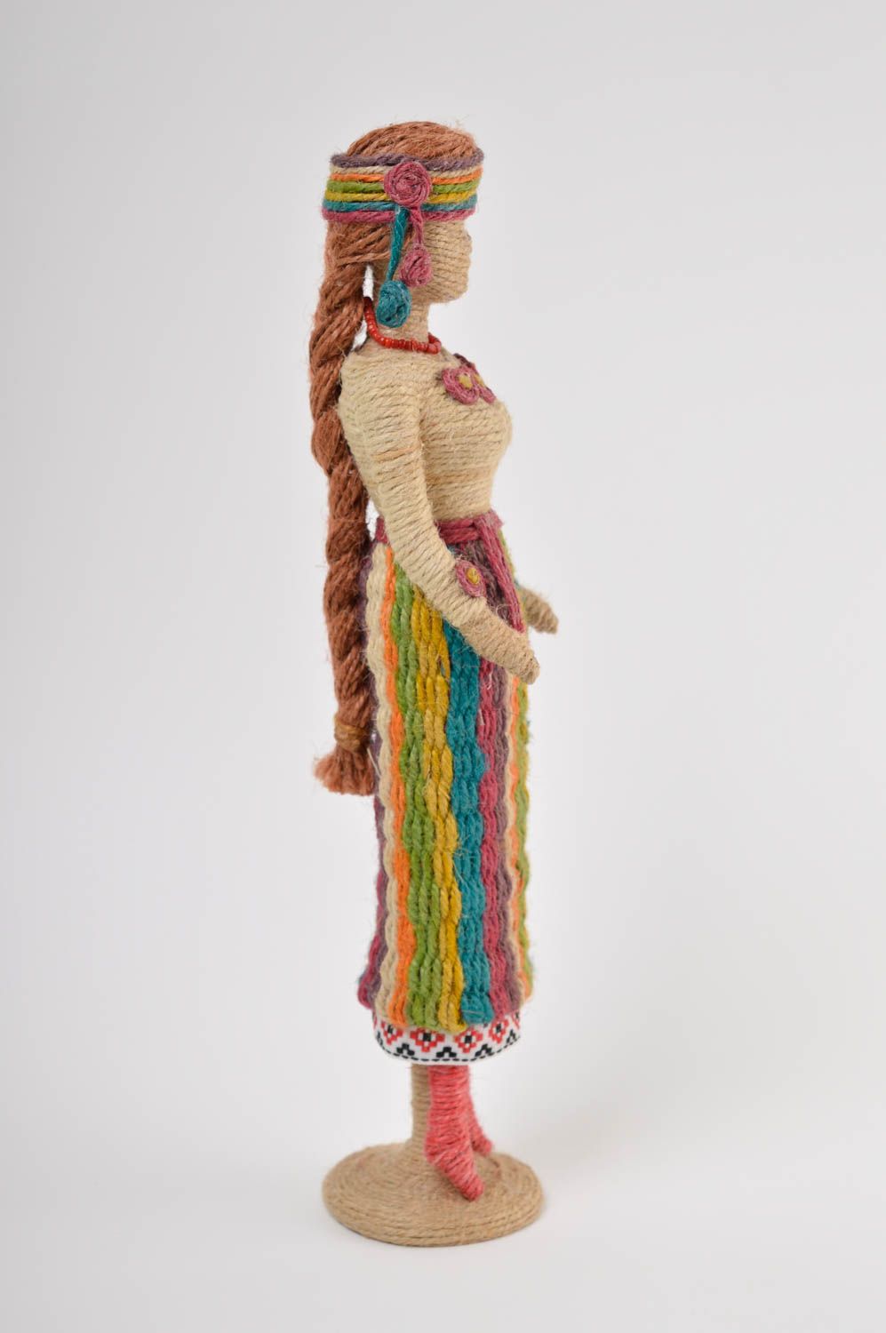 Кукла ручной работы декор для дома кукла из шпагата статуэтка Степная фея фото 3
