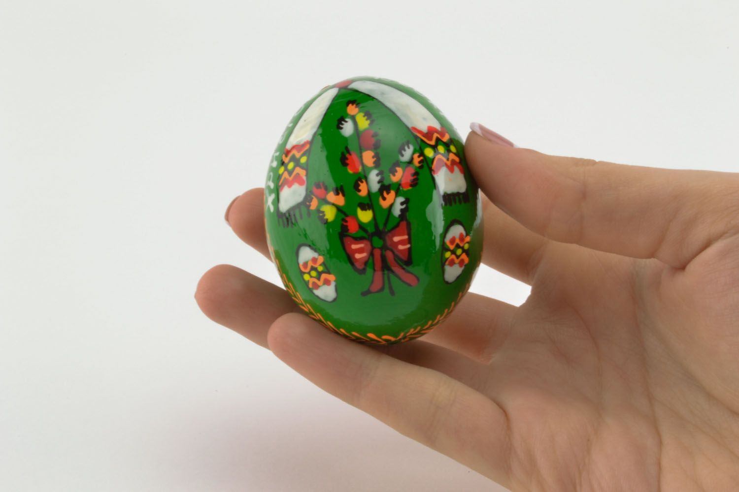 Painted wooden egg photo 5