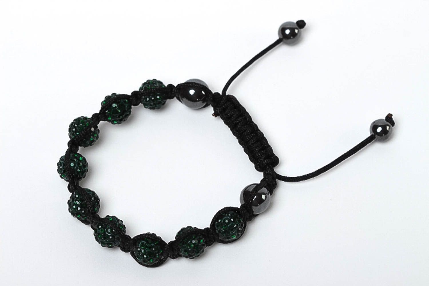 Handmade black bracelet woven bracelet beaded bracelet woven fashion jewelry photo 2