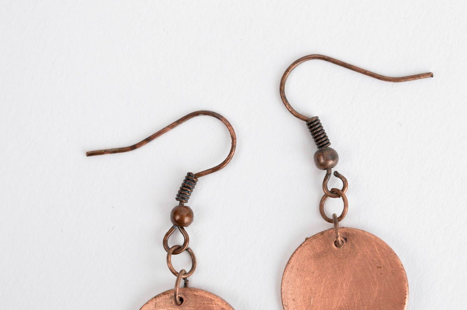 Massive handmade metal earrings brass earrings design metal craft gifts for her photo 4