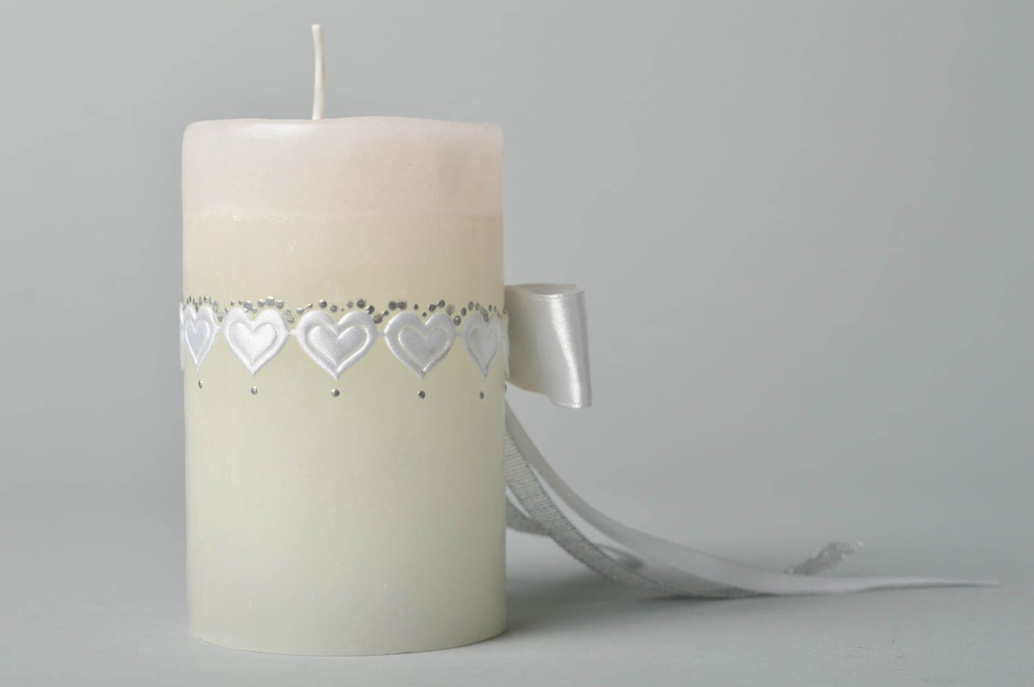 Vela de parafina blanca artesanal accesorio para boda elegante regalo original foto 2