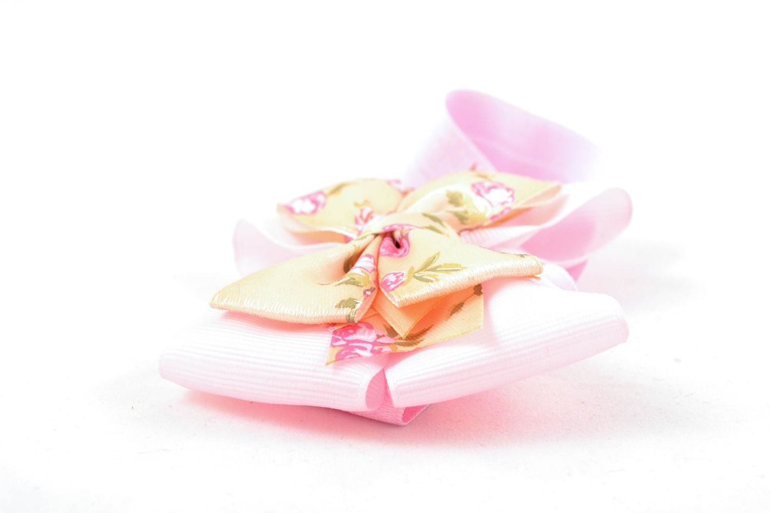 Designer headband with pink bow and rep ribbons photo 5