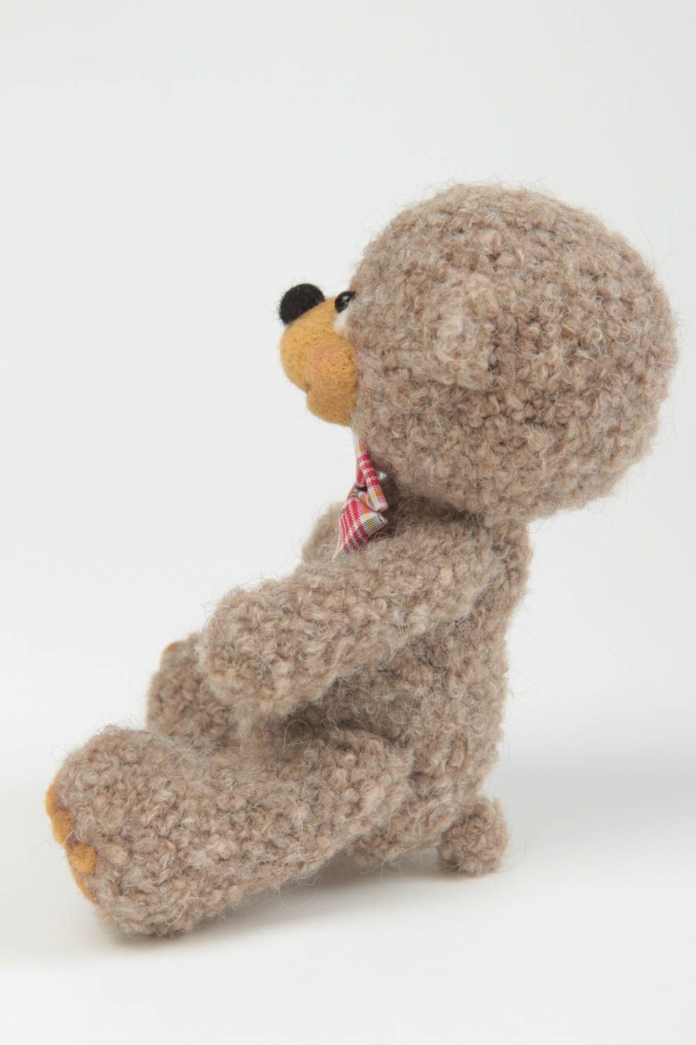 Doudou ours brun fait main Peluche au crochet Jouet pour enfant original photo 2