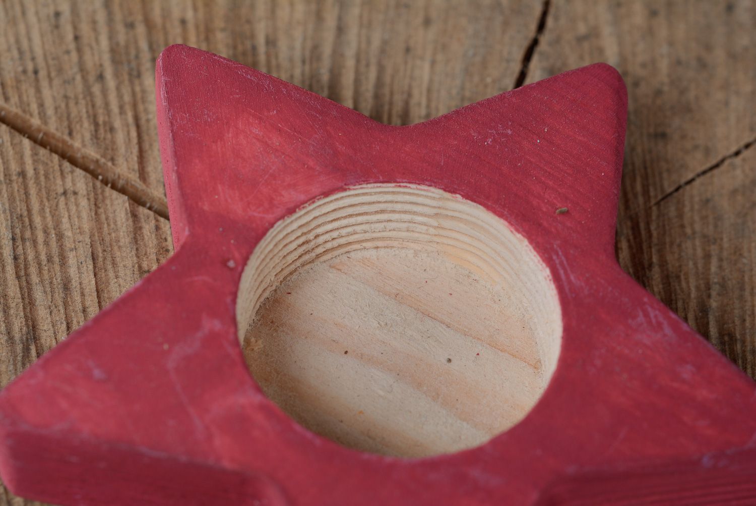 Holz Teelichthalter Stern foto 3