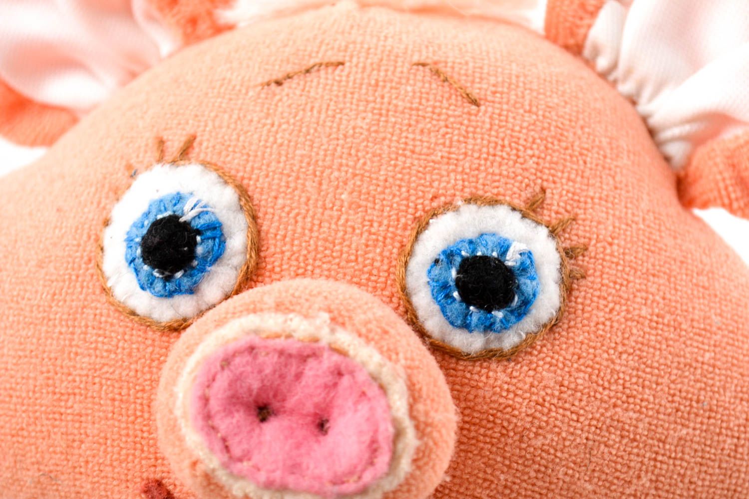 Marionnette à main cochon Jouet fait main en tissu naturel Cadeau pour enfant photo 2