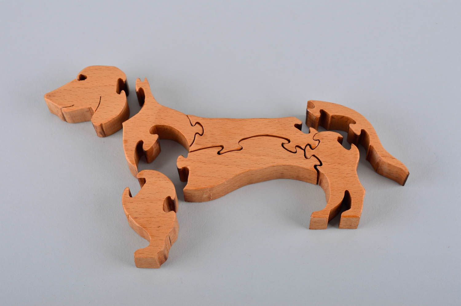 Rompecabezas de madera perro artesanal juguete infantil pasatiempo original foto 5