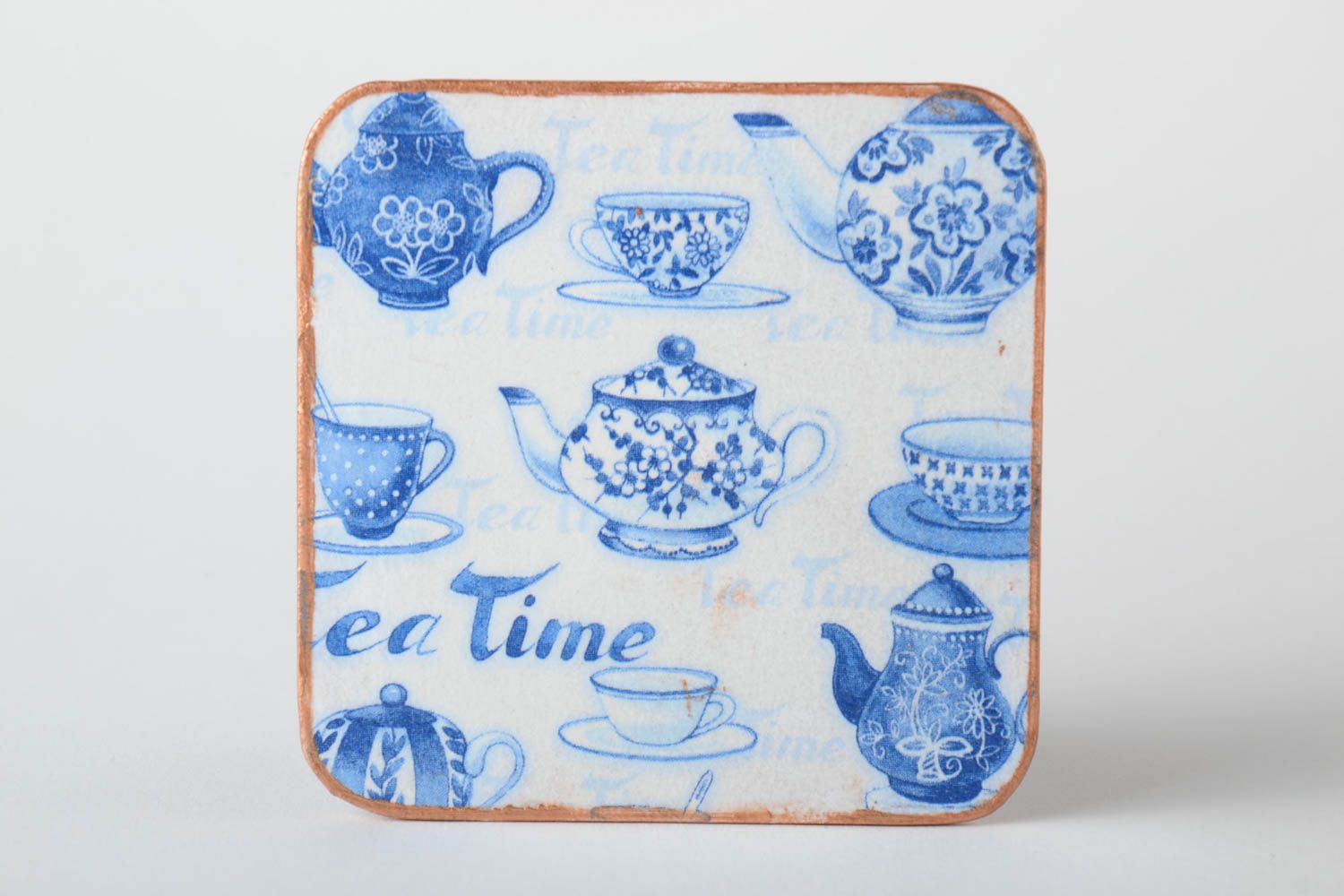 Beautiful handmade square MDF coaster decoupage coaster for cup kitchen designs photo 2