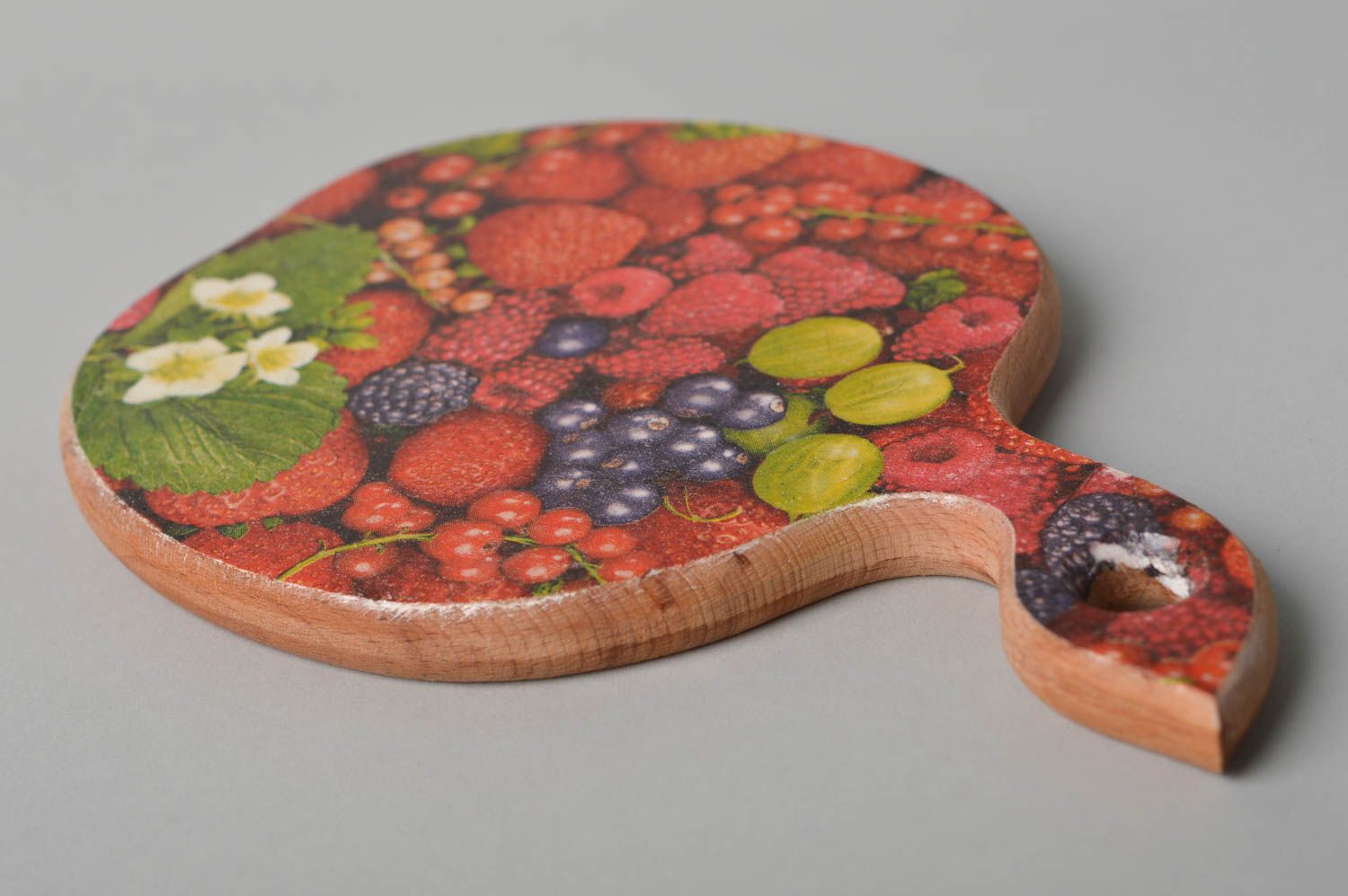 Handmade wooden cutting board decoupage chopping board stylish kitchen utensil photo 4